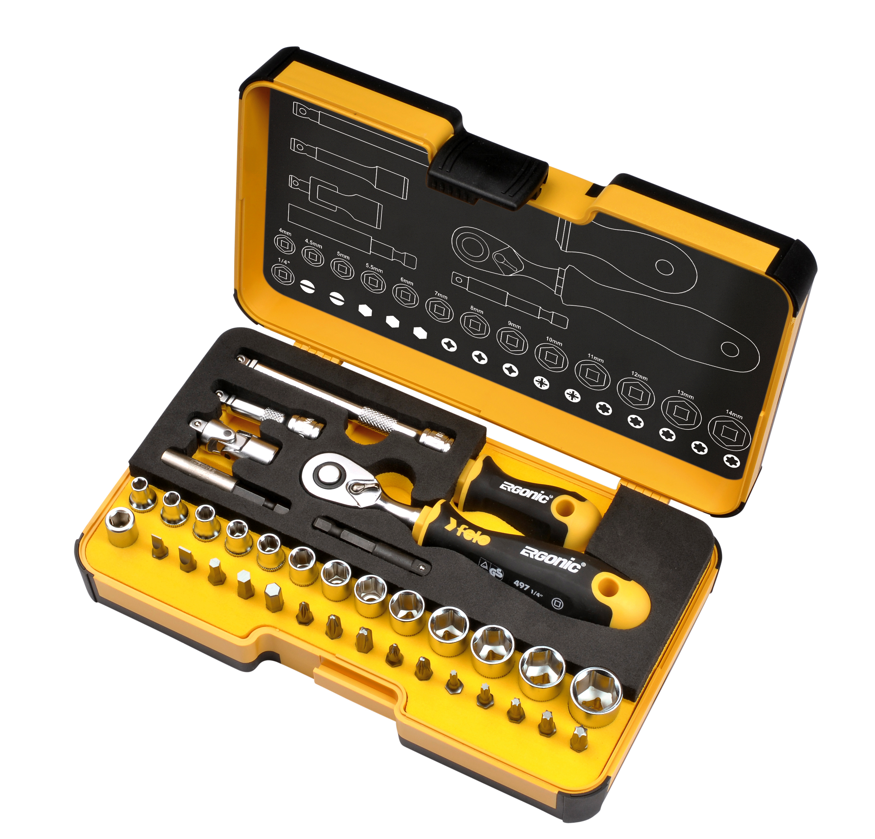 Felo Ratchet, Socket & Multi-Bit Kit - 36-Piece