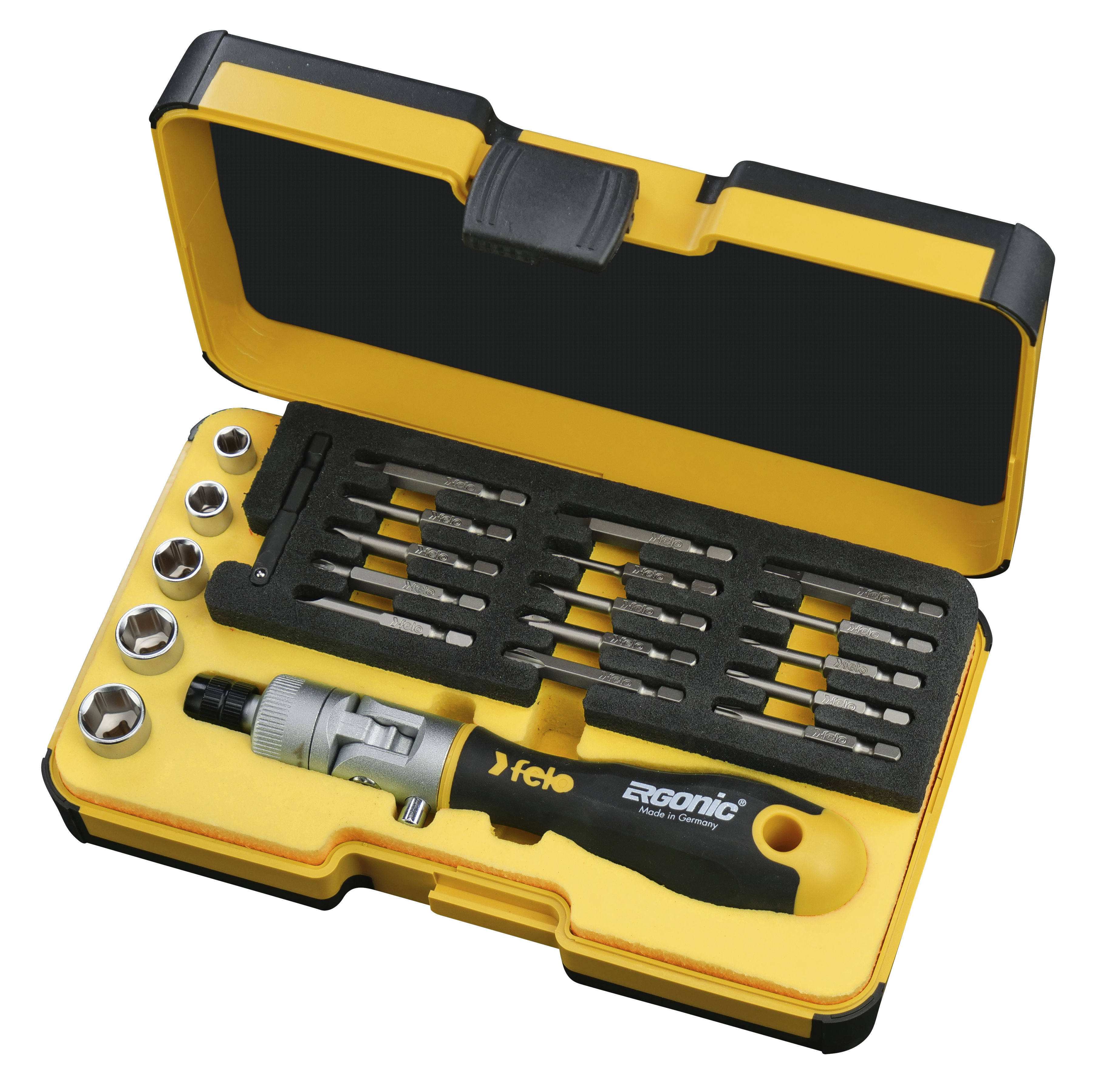 Felo Ergonic Ratcheting Driver & Multi‑Bit Kit - 22-Piece